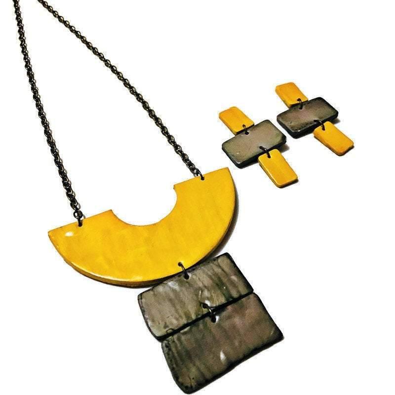 Chunky Statement Necklace & Earring Set Handmade - Velora Luxury Fashion