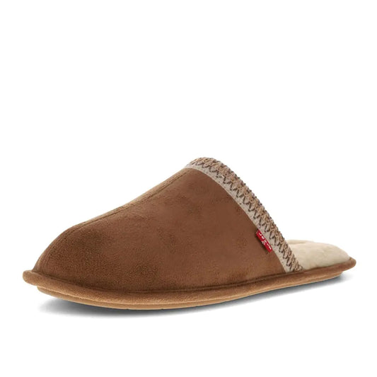Levis Mens Milton Nordic Microsuede Scuff House Shoe Slippers Tan XL