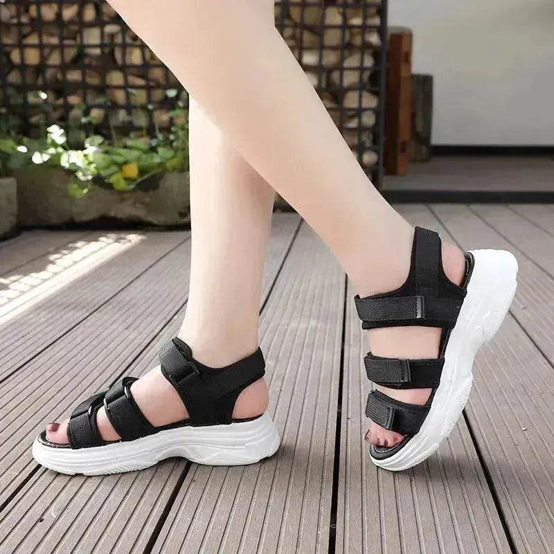 Classy Trendy Women's Fashion Velcro Platform Casual Chunky Sandals - Velora