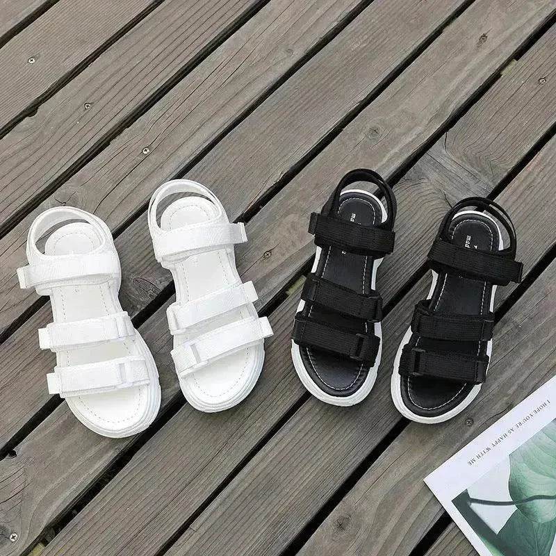 Classy Trendy Women's Fashion Velcro Platform Casual Chunky Sandals - Velora