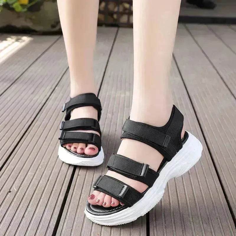 Classy Trendy Women's Fashion Velcro Platform Casual Chunky Sandals - Velora