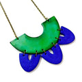 Clay Collar Statement Necklace Painted Green Blue - Velora Luxury Fashion