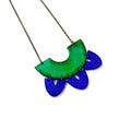 Clay Collar Statement Necklace Painted Green Blue - Velora Luxury Fashion