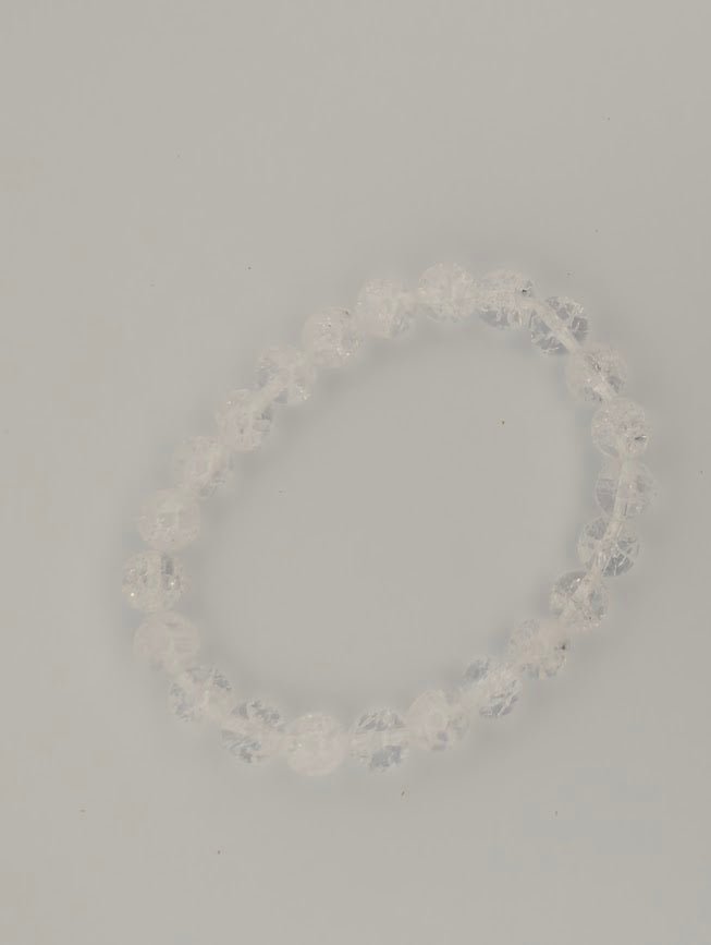 Clear Crackle Quartz Bracelet — 6mm & 8mm Beads