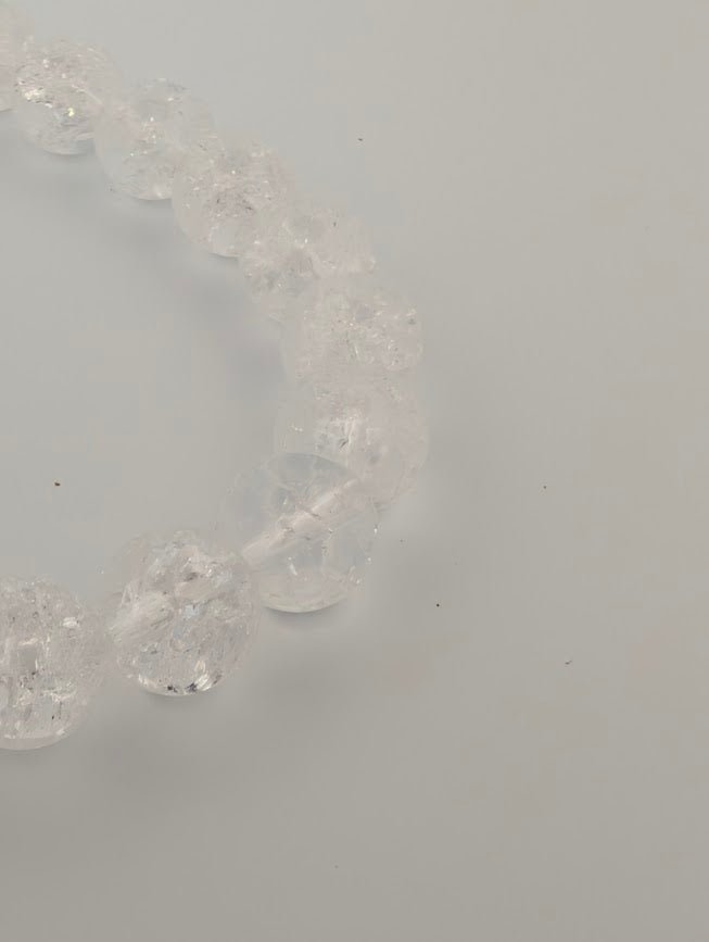 Clear Crackle Quartz Bracelet — 6mm & 8mm Beads