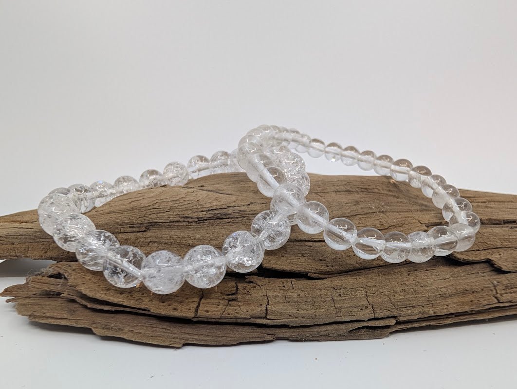 Clear Crackle Quartz Bracelet — 6mm, 8mm & 12mm Beads