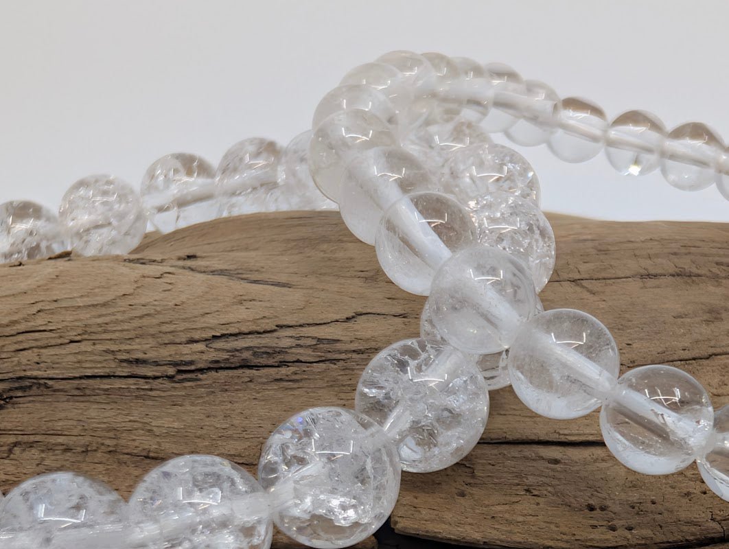 Clear Crackle Quartz Bracelet — 6mm, 8mm & 12mm Beads