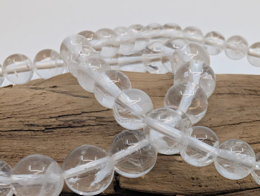 Clear Quartz Bracelet — 6mm & 8mm Beads