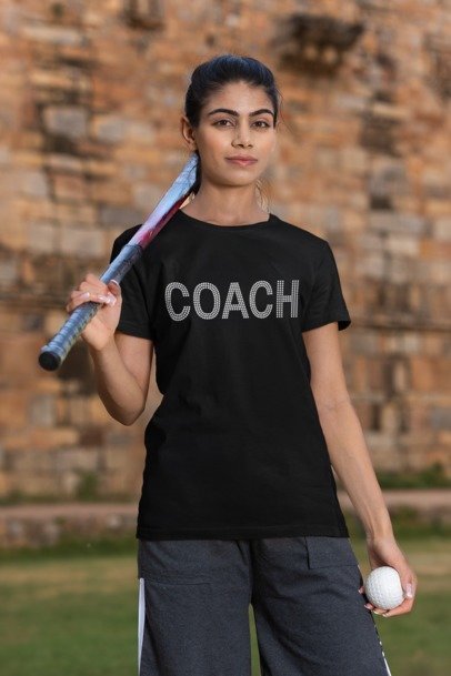 Coach Rhinestone Shirt – Sports Coach Sparkle Bling Tee | Blingdazzel