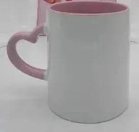 Coated Mug Heart Shaped Handle Inner Color Cup Ceramic Cup Customized - Velora