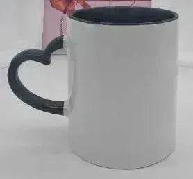 Coated Mug Heart Shaped Handle Inner Color Cup Ceramic Cup Customized - Velora
