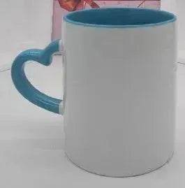 Coated Mug Heart Shaped Handle Inner Color Cup Ceramic Cup Customized - Velora