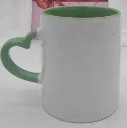 Coated Mug Heart Shaped Handle Inner Color Cup Ceramic Cup Customized - Velora