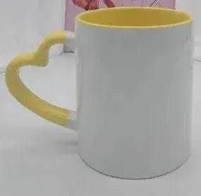 Coated Mug Heart Shaped Handle Inner Color Cup Ceramic Cup Customized - Velora