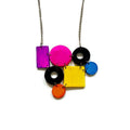 Color Block Statement Necklace Painted Purple Pink Black Blue Yellow Orange - Velora Luxury Fashion