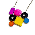 Color Block Statement Necklace Painted Purple Pink Black Blue Yellow Orange - Velora Luxury Fashion