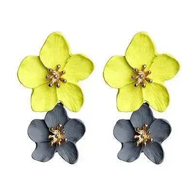 Colorful Double flower Stud earrings for Women - Velora