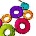 Colorful Jewelry Set with Linked Statement Necklace & Matching Earrings Handmade & Painted - Velora Luxury Fashion