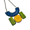 Colorful Painted Statement Necklace with Geometric Design - Velora Luxury Fashion