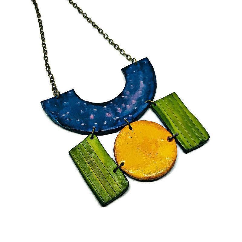 Geometric Jewelry Set with Statement Necklace & Large Earrings - Velora Luxury Fashion
