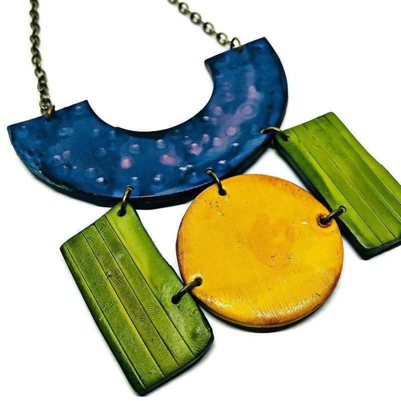 Geometric Jewelry Set with Statement Necklace & Large Earrings - Velora Luxury Fashion