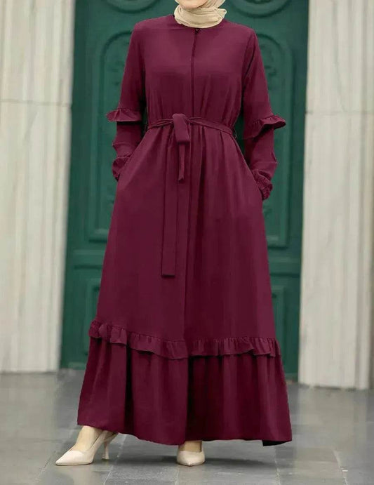 Conservative Hijab Abaya Dress for Arab Dubai Turkey Middle Eastern Women - Velora
