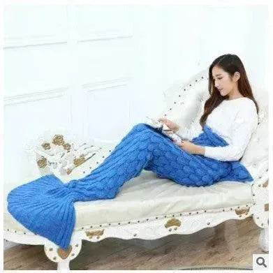 Creative Winter Woolen Mermaid Tail Sofa Blanket - Velora