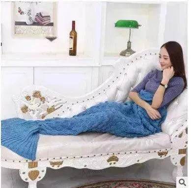 Creative Winter Woolen Mermaid Tail Sofa Blanket - Velora