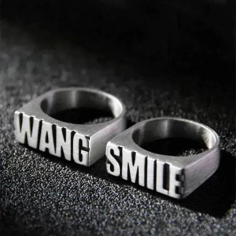 Customized Alphabet Couple Ring Customized Sterling Silver Couple Style - Velora
