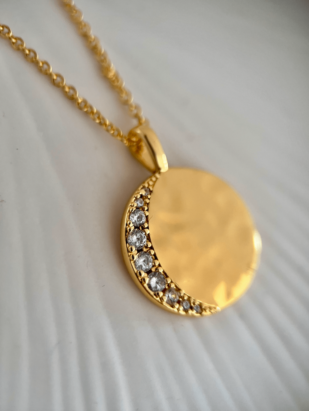 Moon Molten Disc Necklace (Sample Sale) - Velora Luxury Fashion