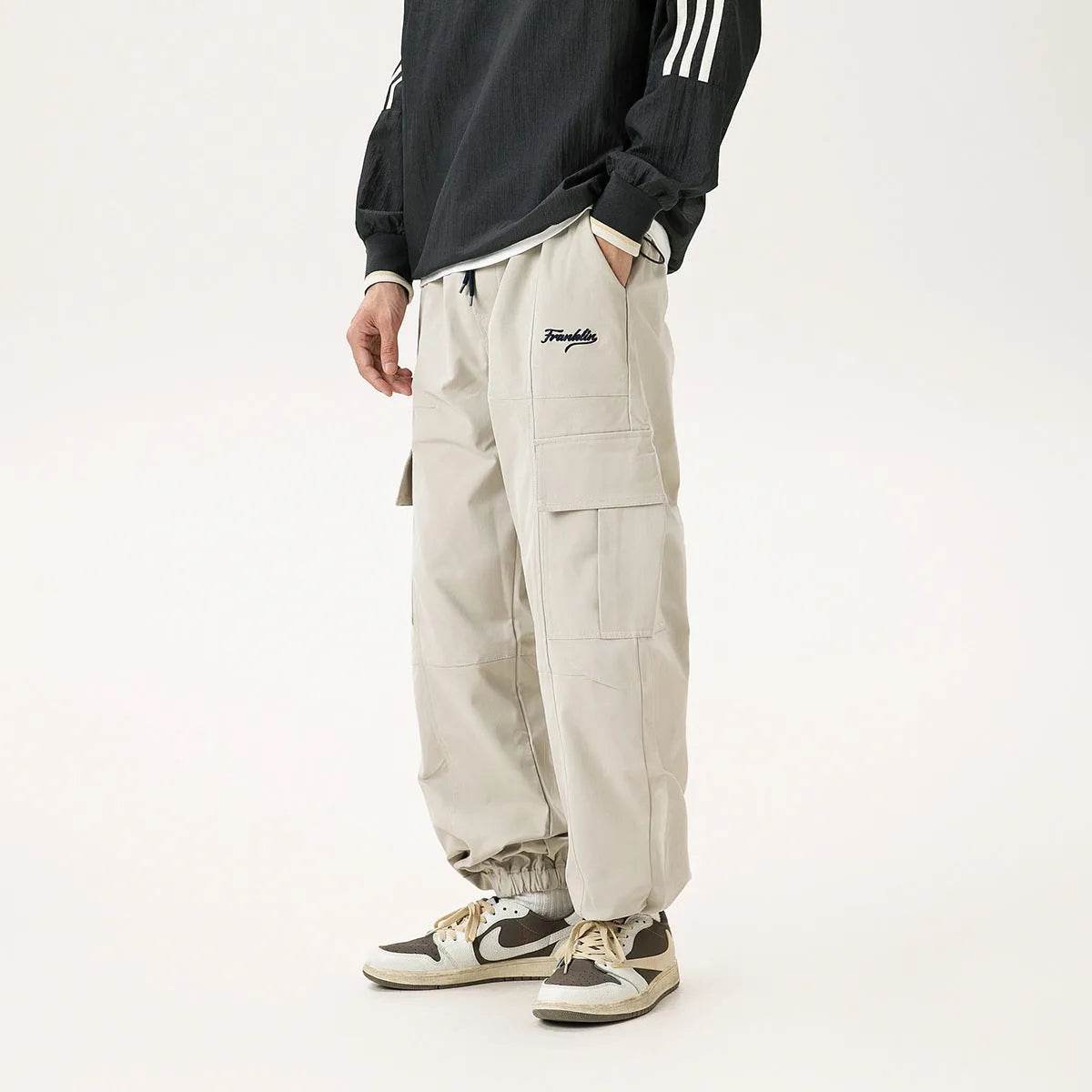 Autumn Outdoor Retro Pocket Overalls Men's Loose Straight Casual Cargo Pant - Velora