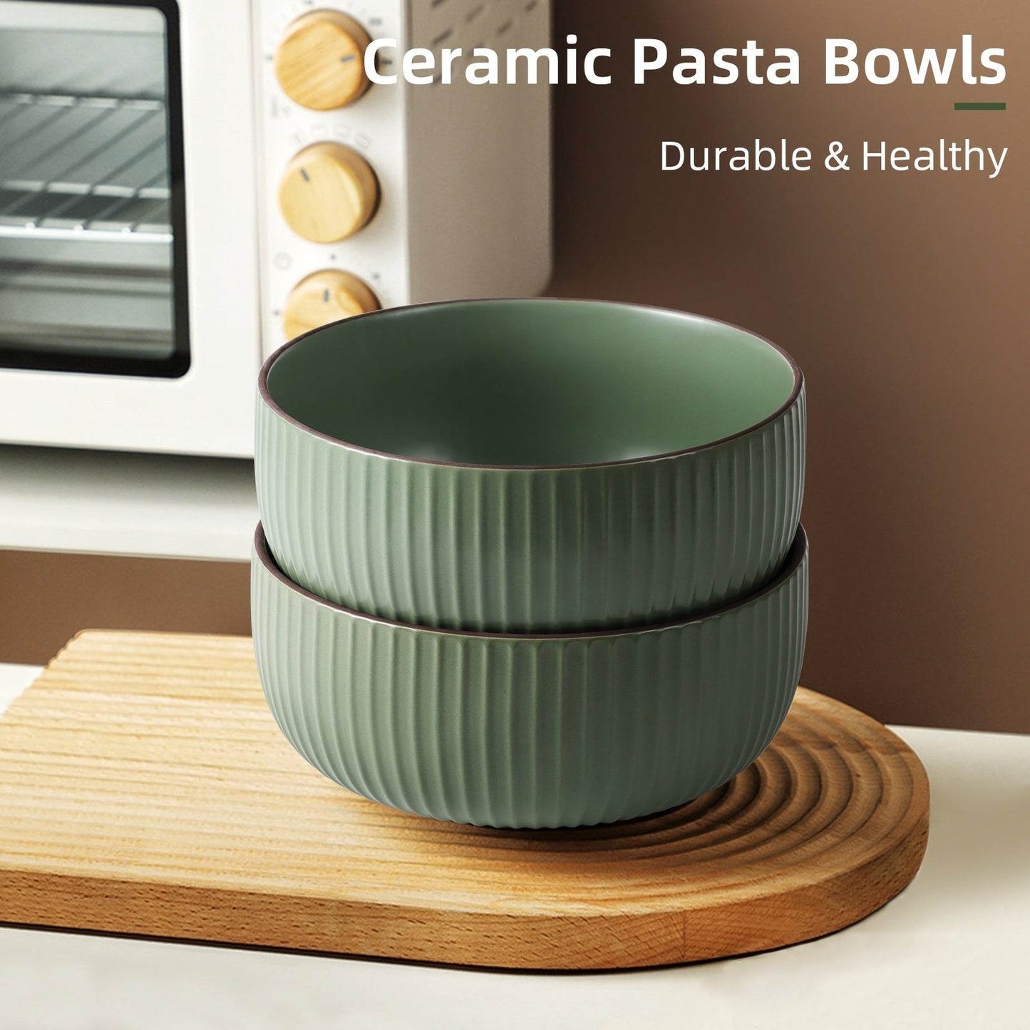 Ceramic Bowls For Kitchen, 46oz Bowl Set Of 4 For Cereal, Salad, Pasta, Soup, Dessert, Serving Dishwasher, Microwave And Oven Safe - Velora