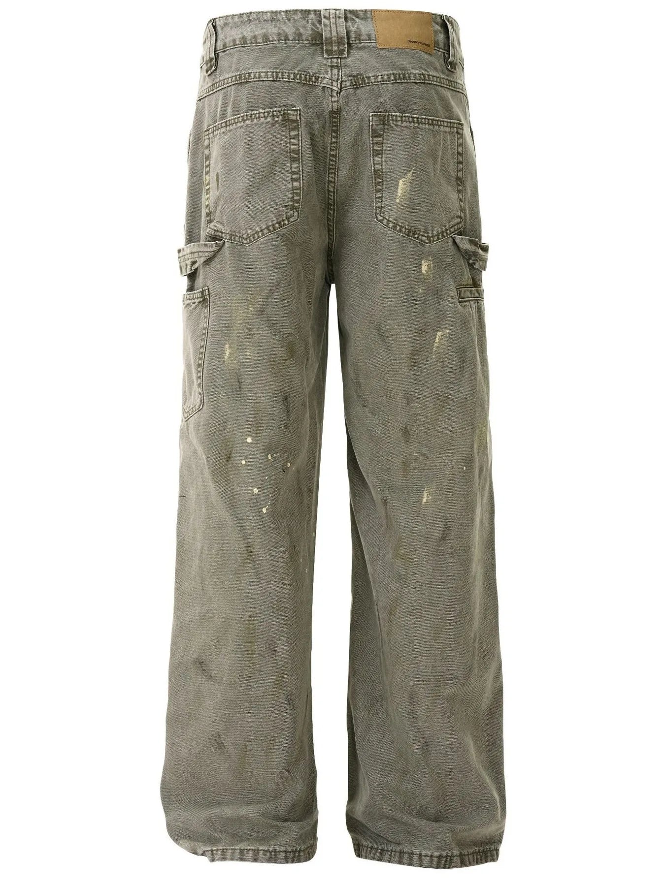 Men's Paint Splattered Wide Leg Jeans - Velora