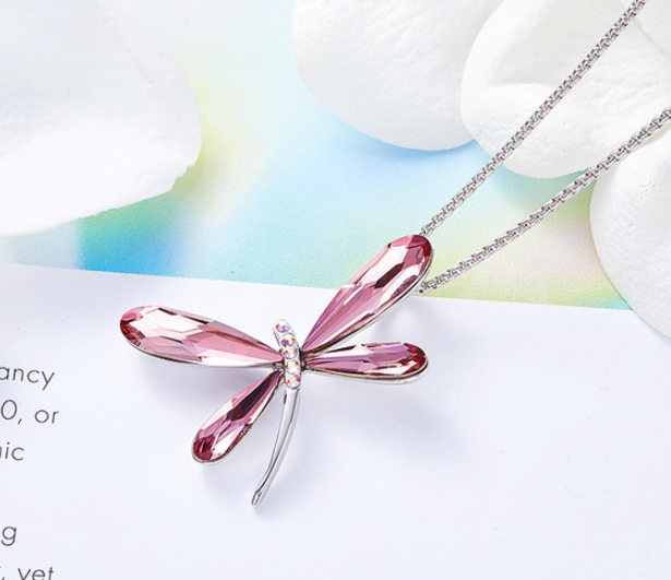 CDE Dragonfly Necklace with Swarovski Crystal Elements