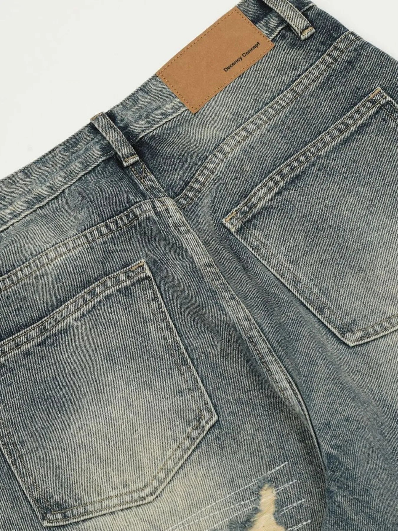 Men's Distressed Camouflage Patchwork Jeans - Velora