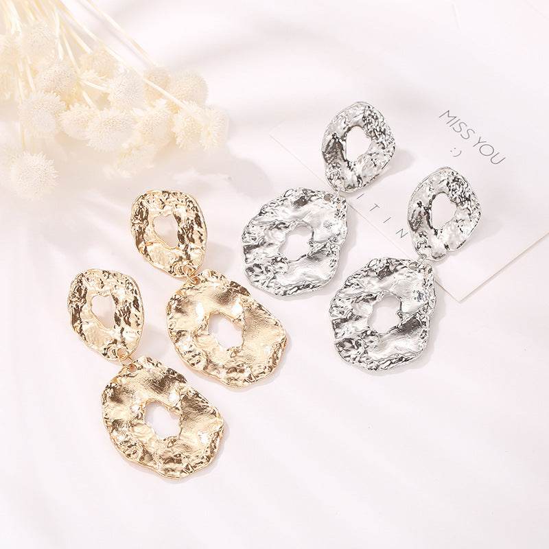 Jewelry Baroque Alloy Geometric Irregular Earrings - Velora