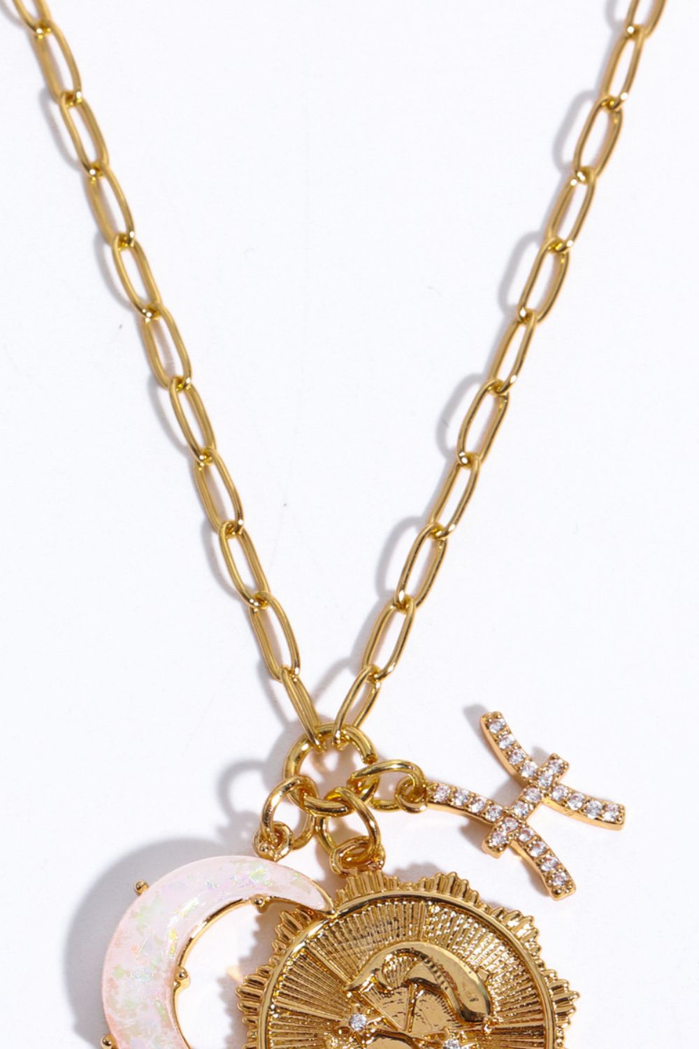 Constellation and Moon Pendant Copper Necklace - Velora