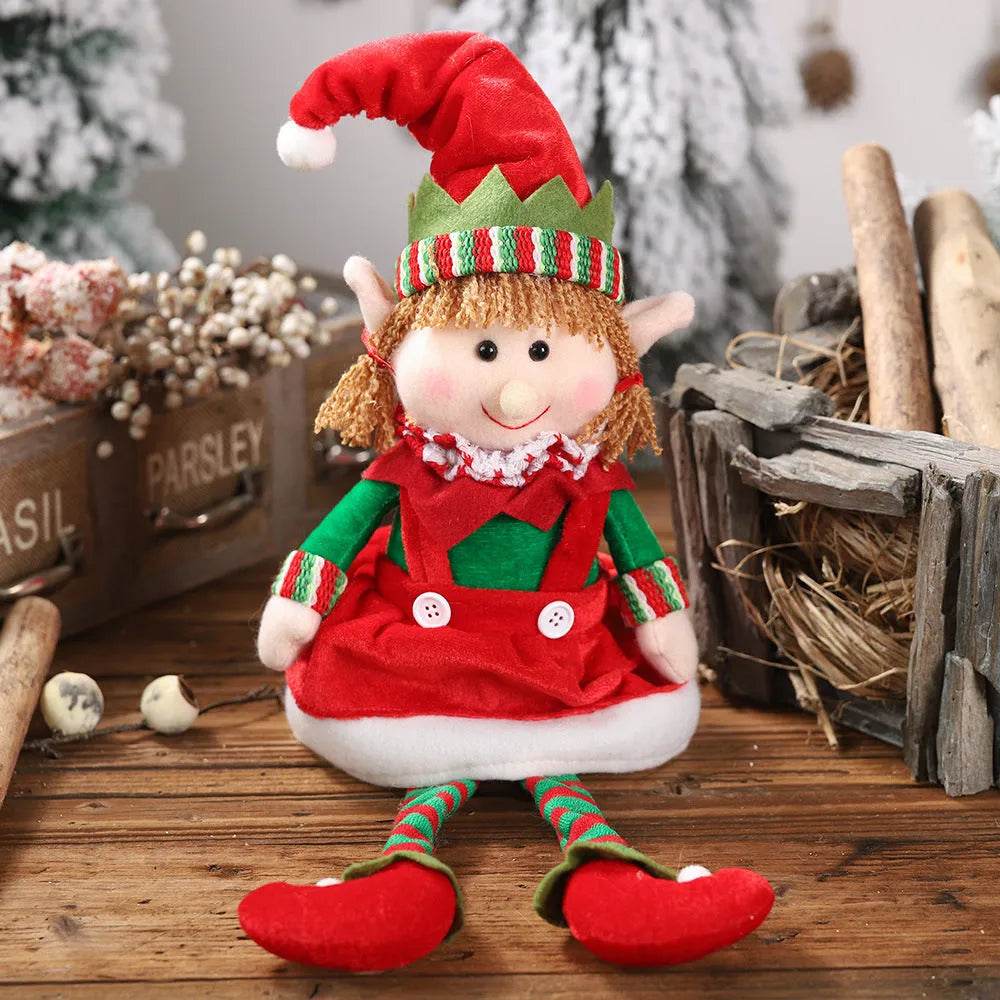 Christmas Hanging Legs Sitting Doll Ornaments - Velora