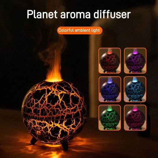Creative Planet Colorful Atmosphere Lamp USB Humidifier 200ML Water Tank Can Add Essential Oil Household Mini Aroma Diffuser - Velora