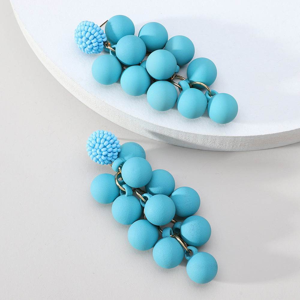 Candy Ball Earrings - Beaded Beach Stud - Velora