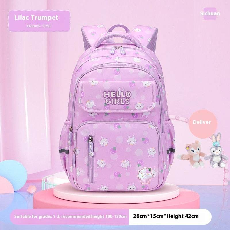 6-12-year-old Primary School Children Girls Backpack Large Capacity Schoolbag - Velora