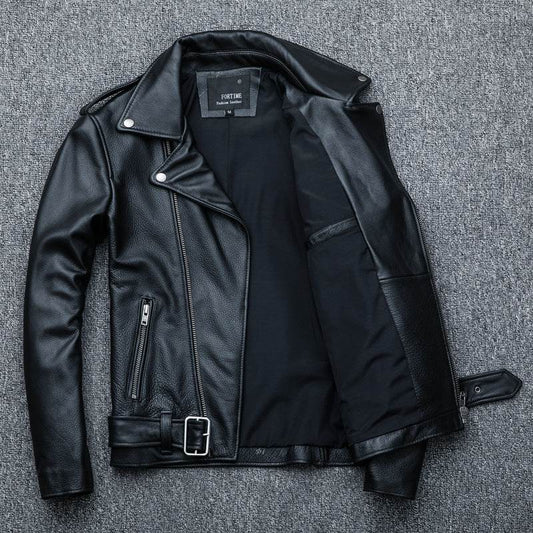 Pure Cowhide Biker's Leather Jacket - Velora