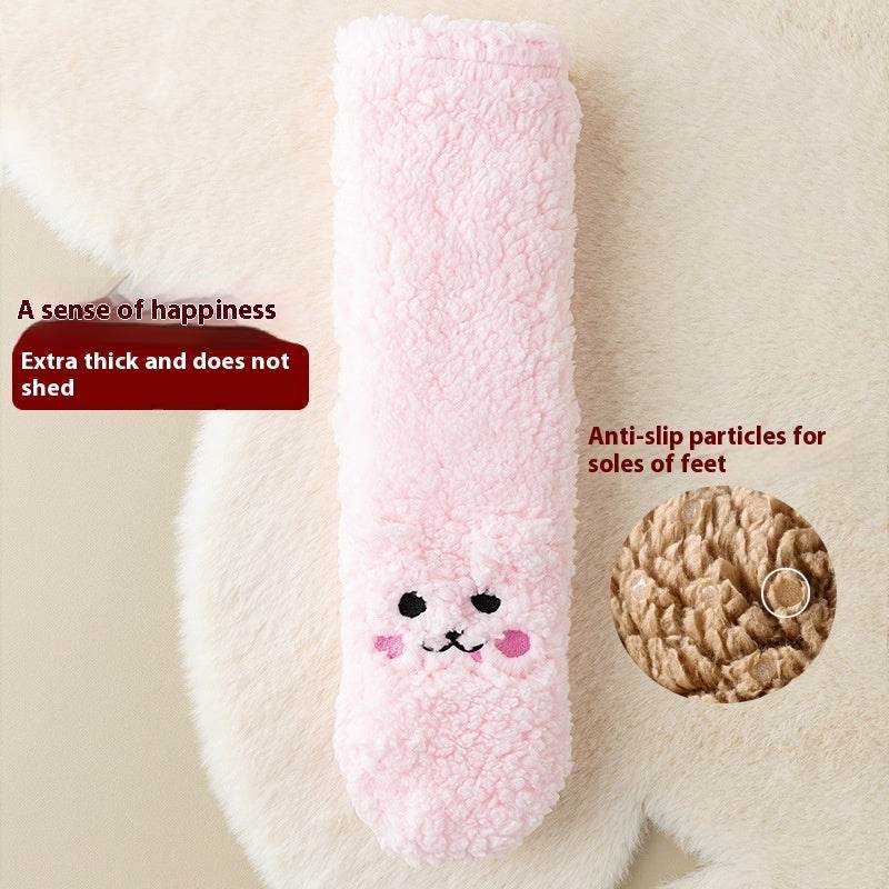 Winter Floor Socks Velvet Thicken Warm Coral Velvet Cute Socks Japanese-style Home Footwear Non-slip Socks New Year Gifts Winter Gadgets - Velora
