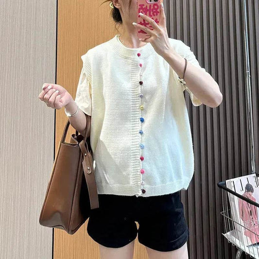 Women Sleeveless Button down Knitted Sweater Vest Cardigan - Velora