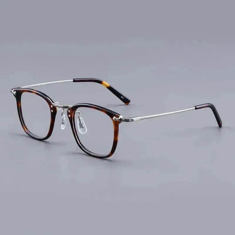 Pure Titanium Vintage Rectangle Crystal Transparent Myopia Glasses Reading Unisex Spectacle Frame Designer Eyeglasses GMS806 Eyewear - Velora