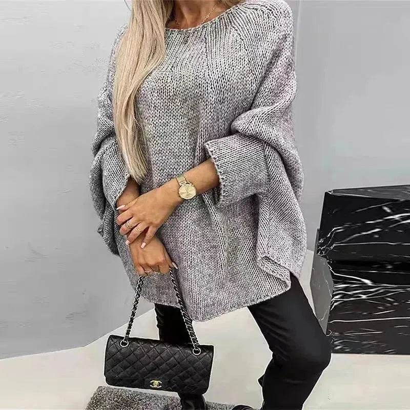 Oversized Fashion Knitted Fleece Pullover Sweater tops for Fall Winter - Velora