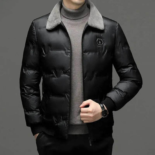 Men's Cotton-padded Slim Fit Zipper Lightweight Winter Puffer Jacket - Velora