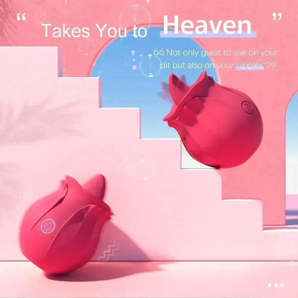 Rechargeable Rose Toy With Tongue Licking Best Clitoral Stimulator for Women - Velora