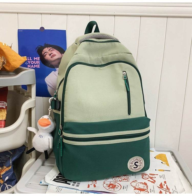 Retro Contrast Color Casual Backpack For Women - Velora