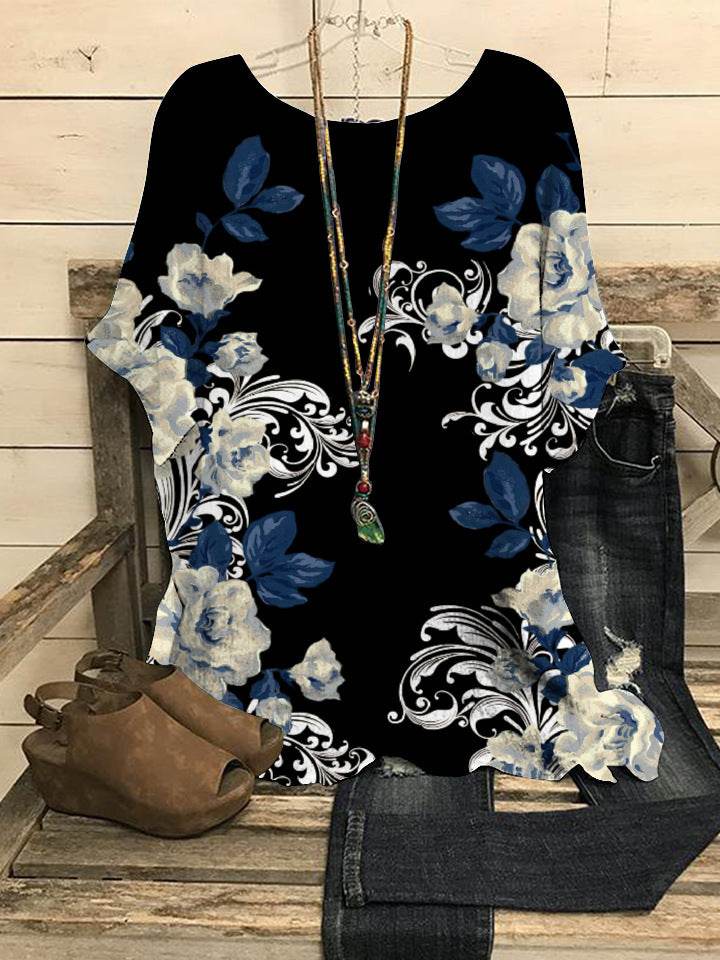 Summer Loose blouse Round Neck Short Sleeve Cotton And Linen Top For Women - Velora